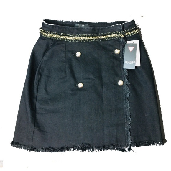 Guess Wilma Denim Mini Skirt Parisian Black 28 - Picture 1 of 7